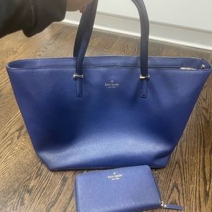 Kate Spade Navy Blue Purse with Wallet